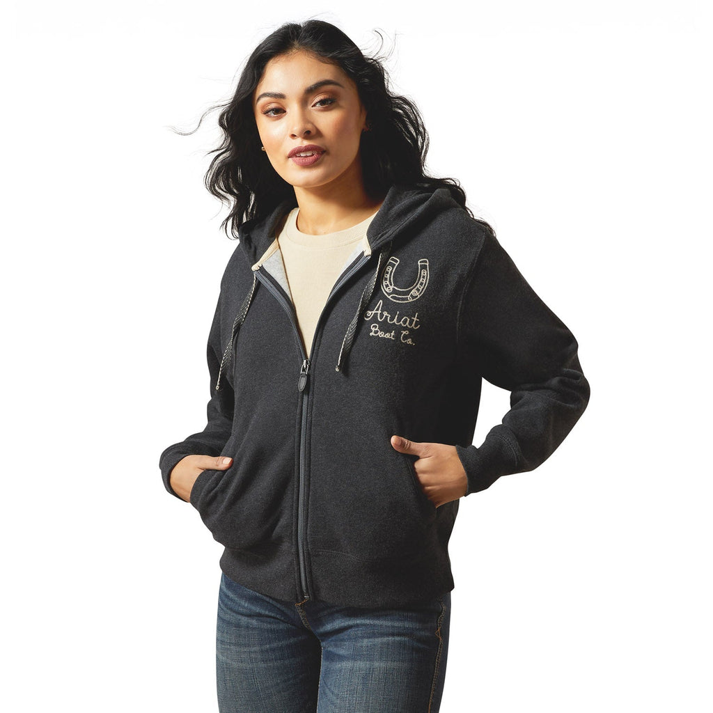 Ariat Womens Stitched Horseshoe Full Zip Hoodie