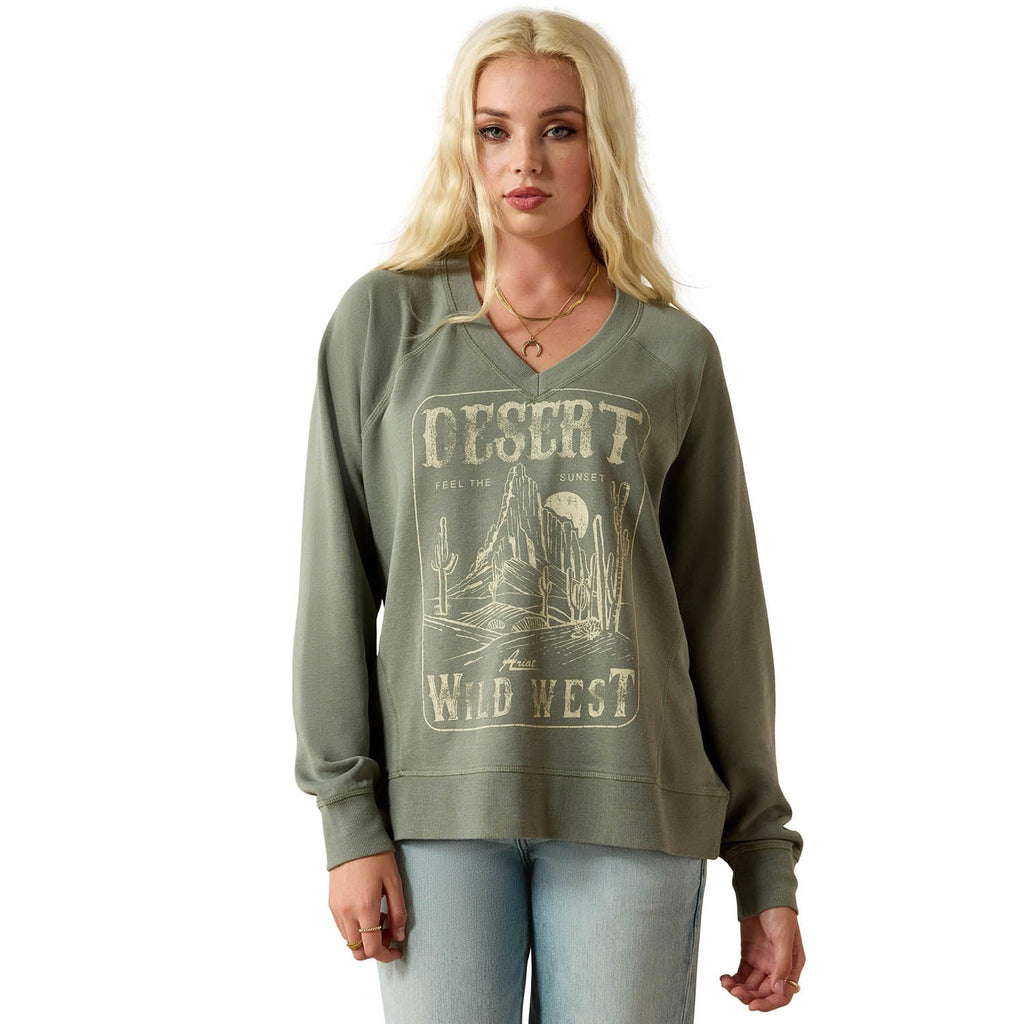 Ariat Women's Western Victoria Oversized Sweatshirt – Cozy French Terry Pullover