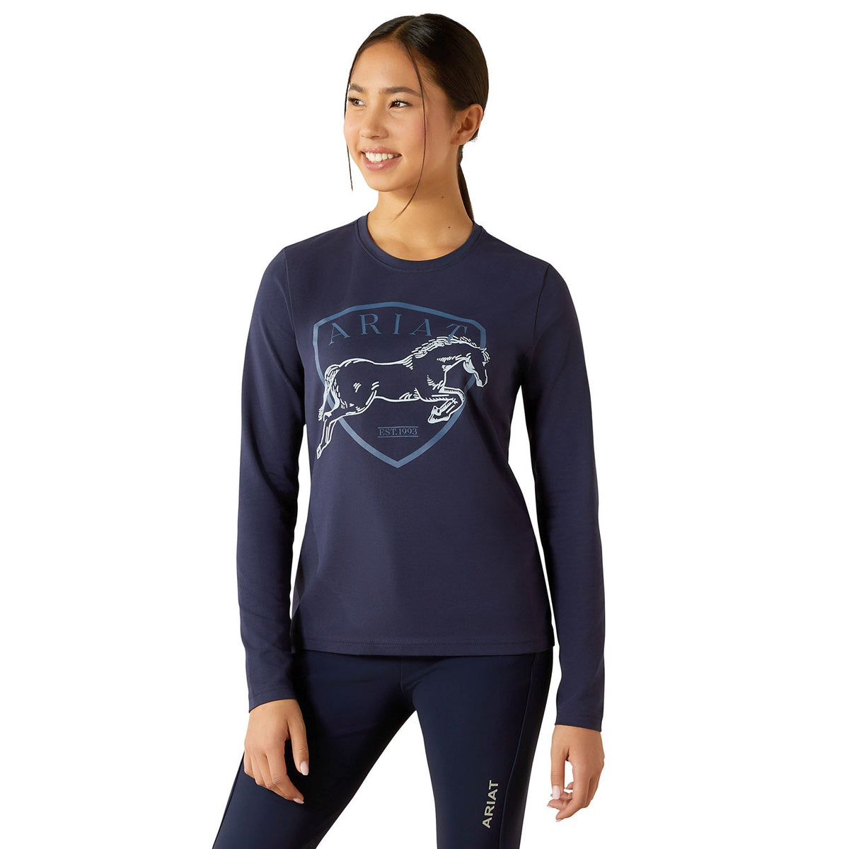 Ariat Youth Liberty Jump Long Sleeve Equestrian Shirt – Organic Cotton, Comfortable Riding Tee for Kids
