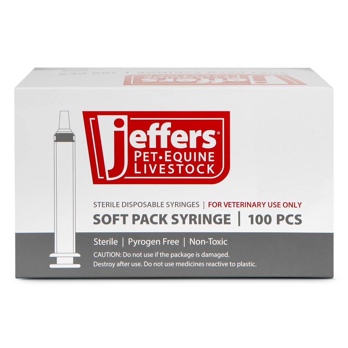 Jeffers Sterile Luer Lock Syringes – Single Use, Boxes of 100