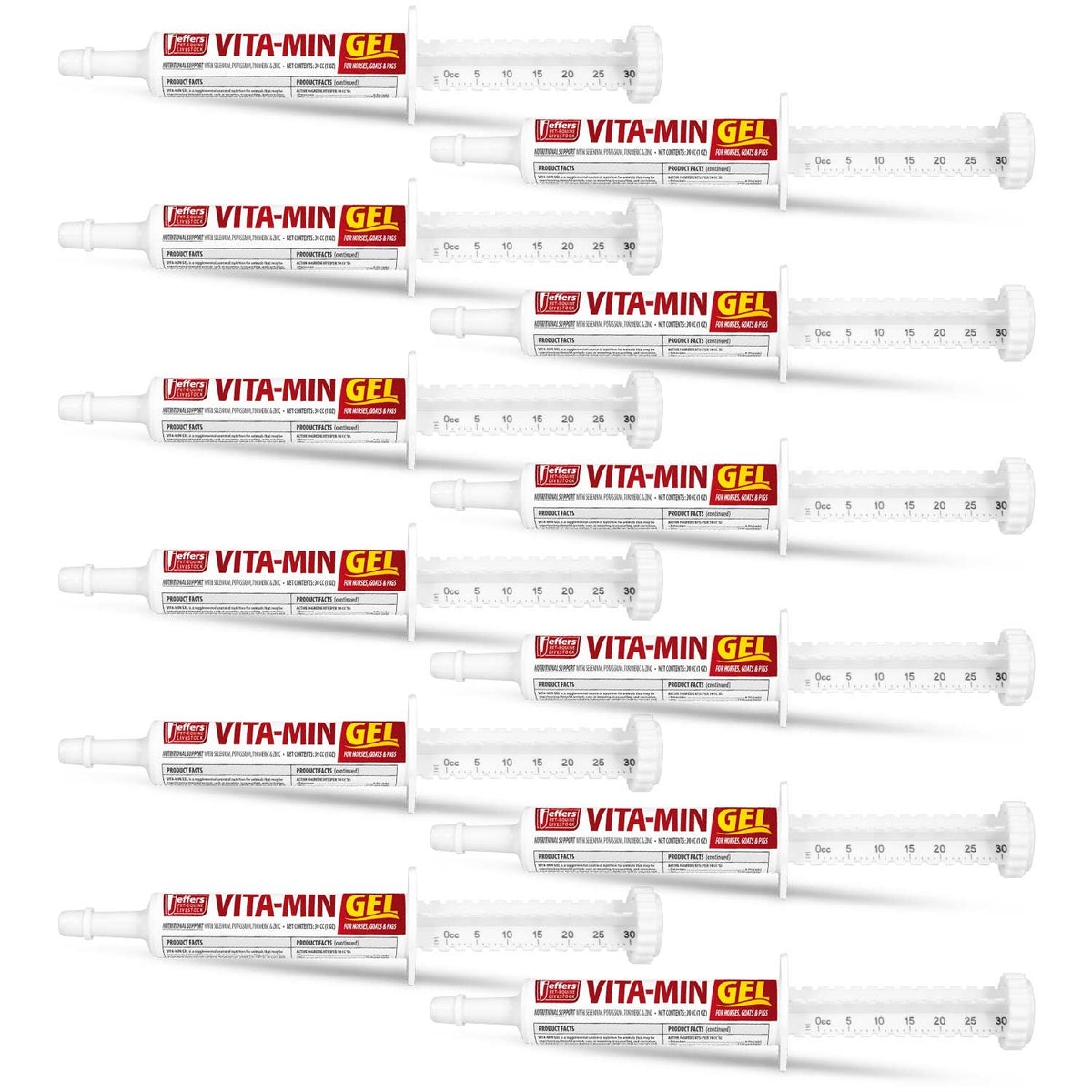 Jeffers Vita-Min Gel with Vit E & B12 for Cattle, Horses, Sheep, Goats & Swine