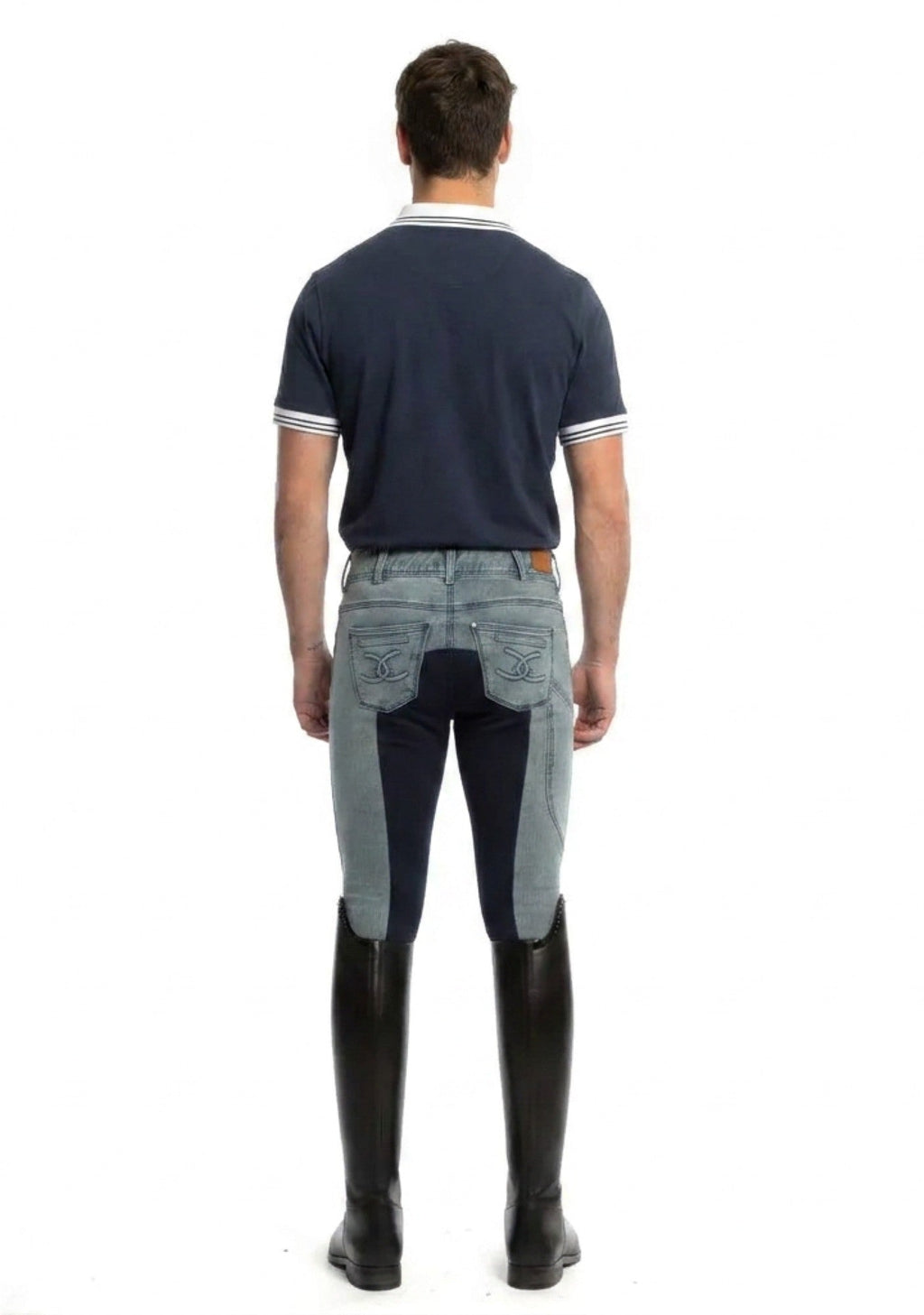 MEN'S NEW Equestrian Jean - Full Seat with Cell Phone Pocket | 4-way stretch - Faded Blue